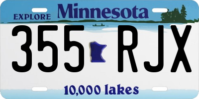 MN license plate 355RJX