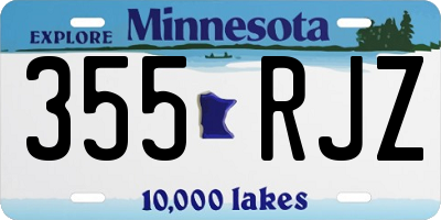 MN license plate 355RJZ