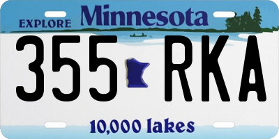 MN license plate 355RKA