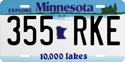 MN license plate 355RKE