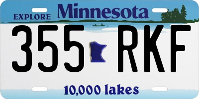 MN license plate 355RKF
