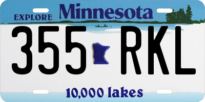 MN license plate 355RKL