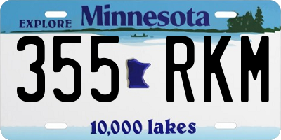 MN license plate 355RKM