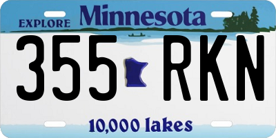 MN license plate 355RKN