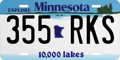 MN license plate 355RKS