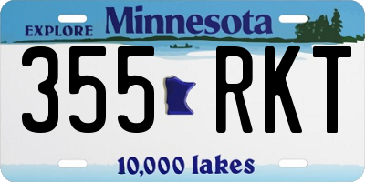 MN license plate 355RKT