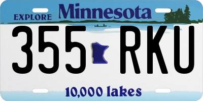 MN license plate 355RKU