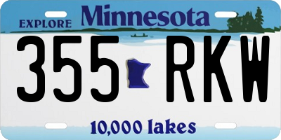 MN license plate 355RKW