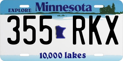 MN license plate 355RKX