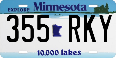 MN license plate 355RKY