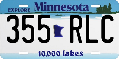 MN license plate 355RLC
