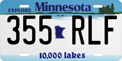 MN license plate 355RLF