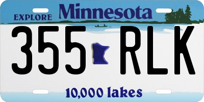 MN license plate 355RLK
