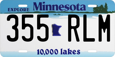 MN license plate 355RLM
