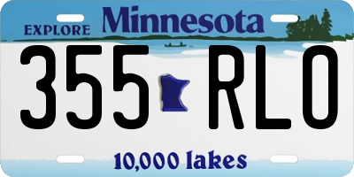 MN license plate 355RLO