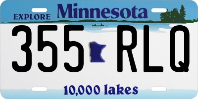 MN license plate 355RLQ