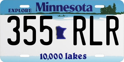 MN license plate 355RLR