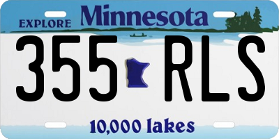 MN license plate 355RLS