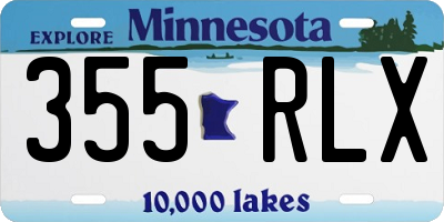 MN license plate 355RLX