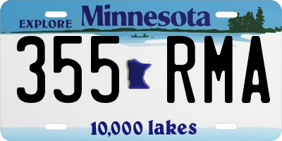 MN license plate 355RMA