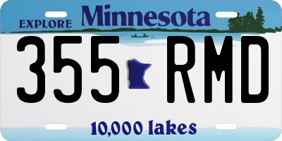MN license plate 355RMD
