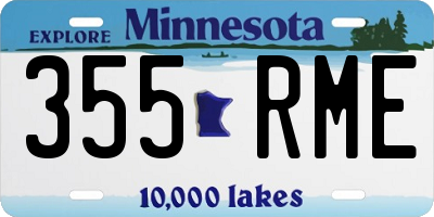MN license plate 355RME