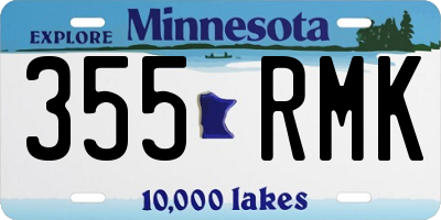 MN license plate 355RMK