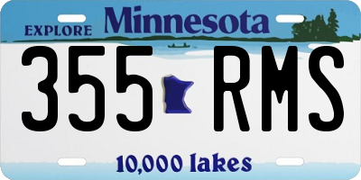 MN license plate 355RMS