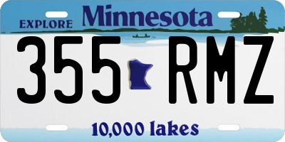 MN license plate 355RMZ