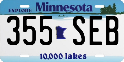 MN license plate 355SEB