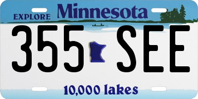 MN license plate 355SEE