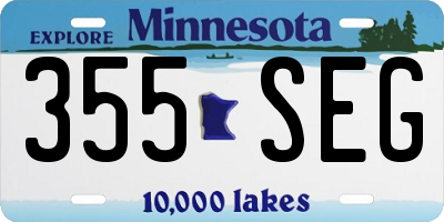 MN license plate 355SEG