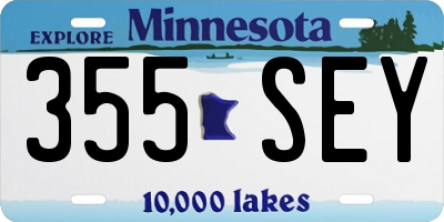 MN license plate 355SEY