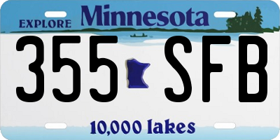 MN license plate 355SFB