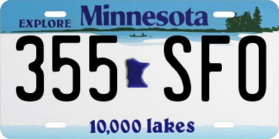 MN license plate 355SFO