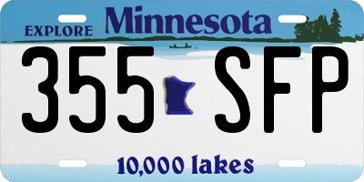 MN license plate 355SFP