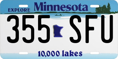 MN license plate 355SFU