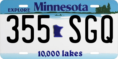 MN license plate 355SGQ