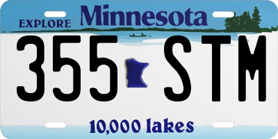 MN license plate 355STM