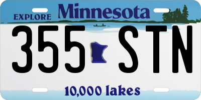 MN license plate 355STN