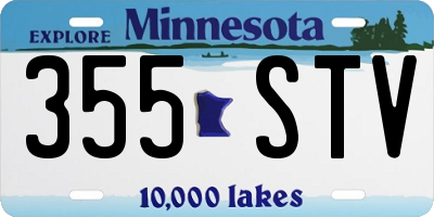 MN license plate 355STV