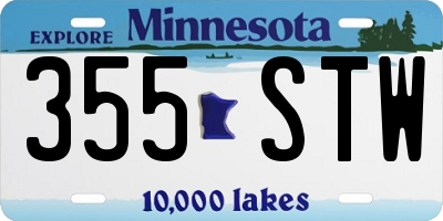 MN license plate 355STW