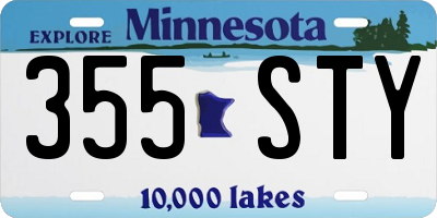 MN license plate 355STY