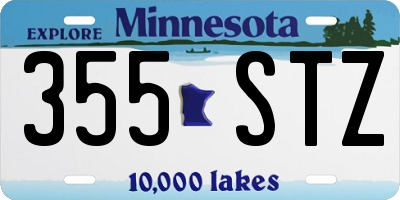MN license plate 355STZ