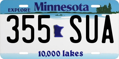 MN license plate 355SUA