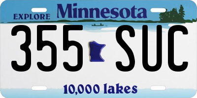 MN license plate 355SUC
