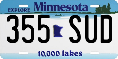 MN license plate 355SUD