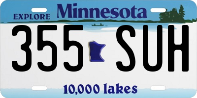 MN license plate 355SUH