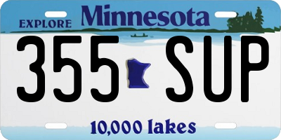 MN license plate 355SUP