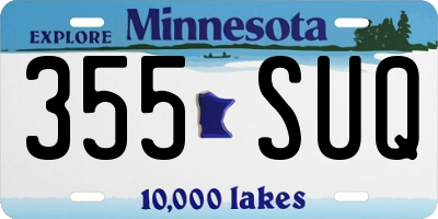 MN license plate 355SUQ